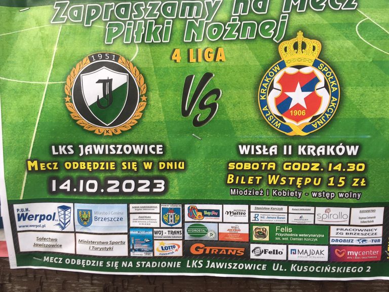 LKS JAWISZOWICE 1-1 WISŁA II KRAKÓW 14.10.2023